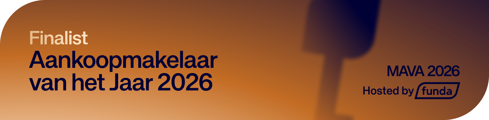 Finalist Aankoopmakelaar van het Jaar 2026 — MAVA 2026, hosted by funda